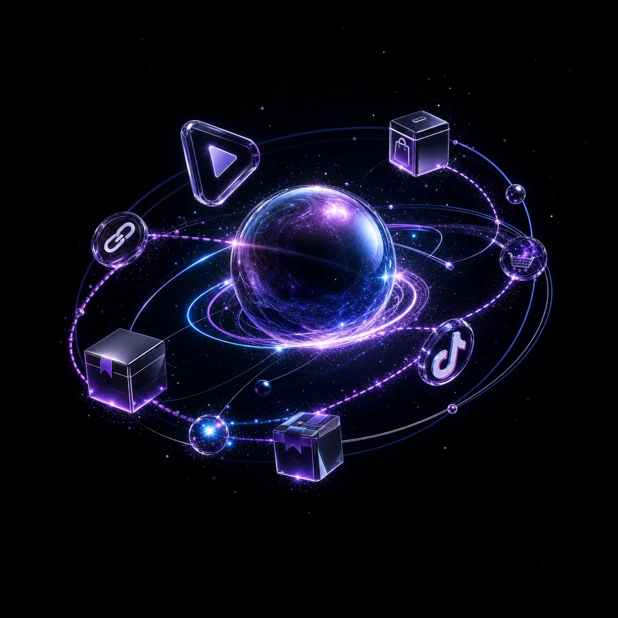 BrandVerse creator network orb connecting TikTok Shop brands